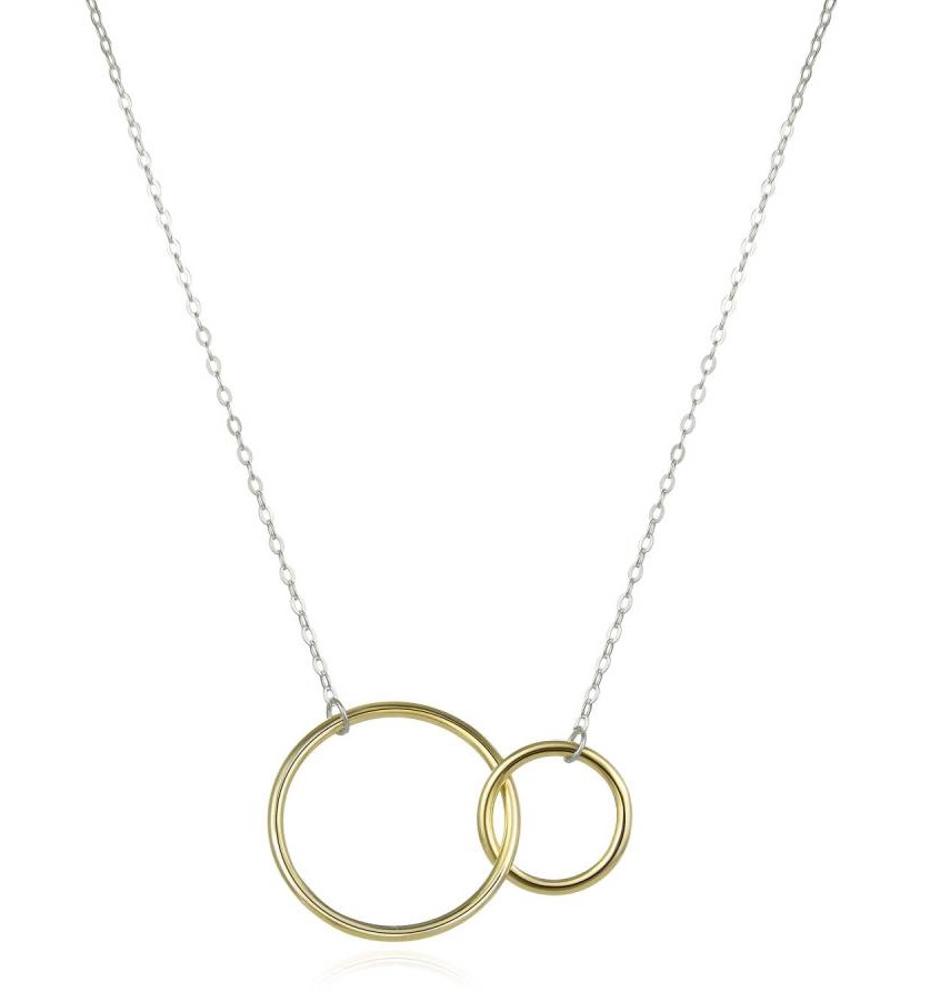 MOISS Stylový bicolor náhrdelník Kruhy N0000289 - Náhrdelníky