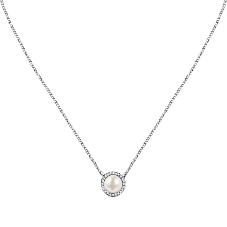 Morellato Elegantní stříbrný náhrdelník s perlou Perla SAER49