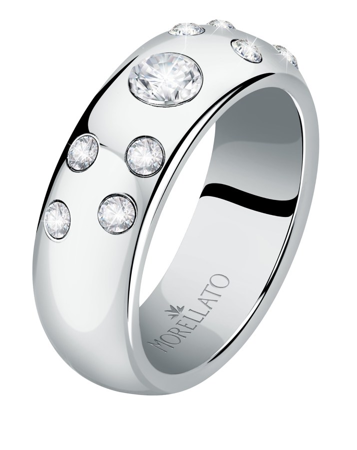 Morellato Luxusní ocelový prsten s krystaly Poetica SAUZ260 52 mm - Prsteny Prsteny s kamínkem