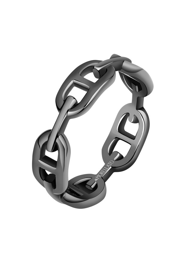 Morellato Nadčasový černý prsten z oceli Catene SATX250 63 mm - Prsteny Prsteny bez kamínku