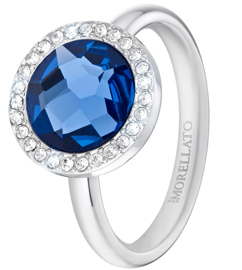 Morellato Ocelový prsten s modrým krystalem Essenza SAGX15 52 mm - Prsteny