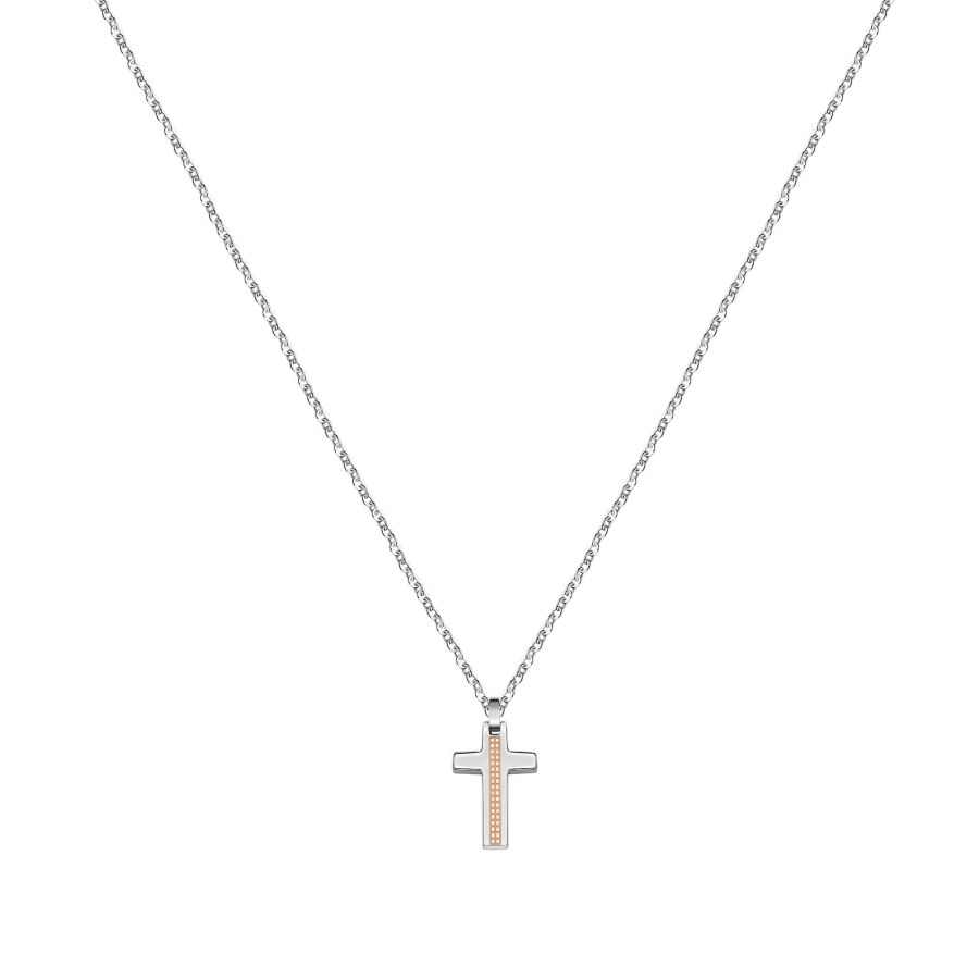 Morellato Pánský ocelový náhrdelník s křížkem Motown SALS44 - Náhrdelníky