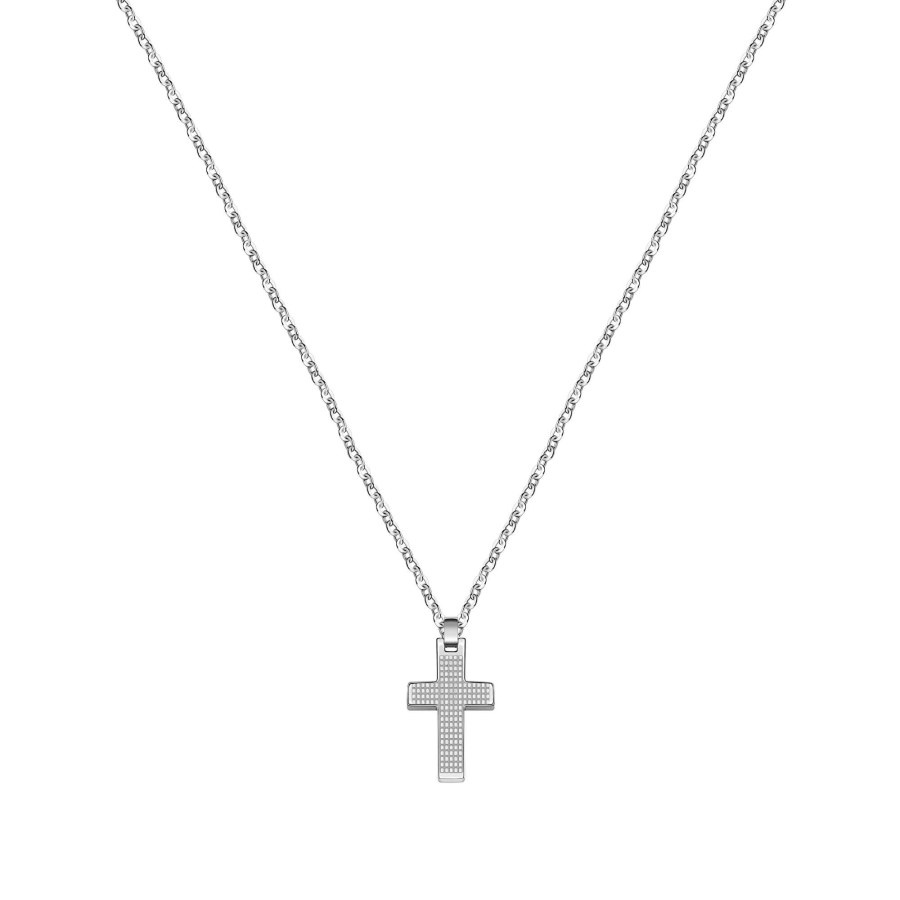 Morellato Pánský ocelový náhrdelník s křížkem Motown SALS45 - Náhrdelníky