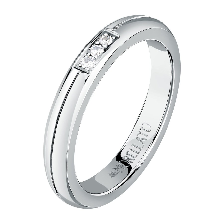 Morellato Slušivý ocelový prsten s krystaly Love Rings SNA48 50 mm