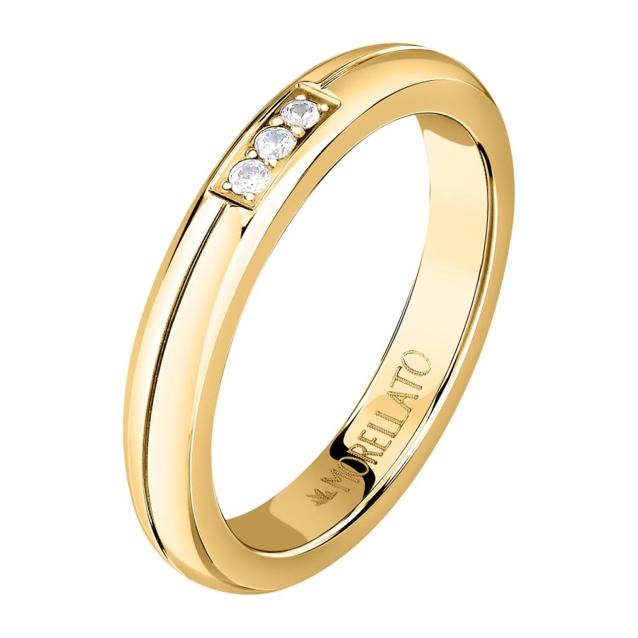 Morellato Slušivý pozlacený prsten s krystaly Love Rings SNA47 50 mm - Prsteny Prsteny s kamínkem
