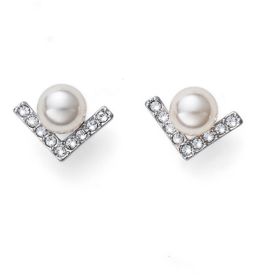 Oliver Weber Elegantní náušnice pecky s perlou a krystaly Swarovski Point Pearl 22917 - Náušnice Pecky