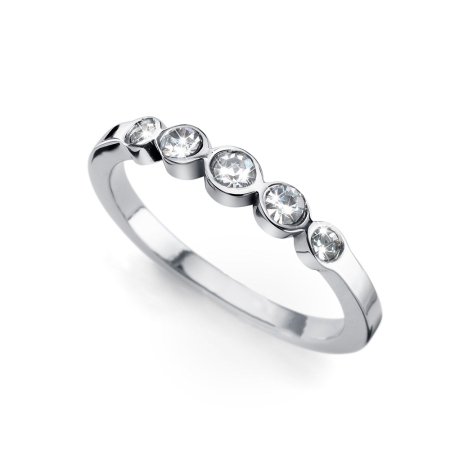 Oliver Weber Elegantní ocelový prsten s čirými krystaly Change 41164 57 mm - Prsteny Prsteny s kamínkem