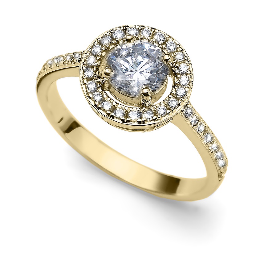 Oliver Weber Elegantní pozlacený prsten Sunshine 63268G 54 mm - Prsteny Prsteny s kamínkem