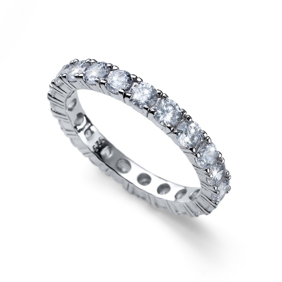 Oliver Weber Jemný stříbrný prsten s krystaly Classic 63259 57 mm - Prsteny Prsteny s kamínkem