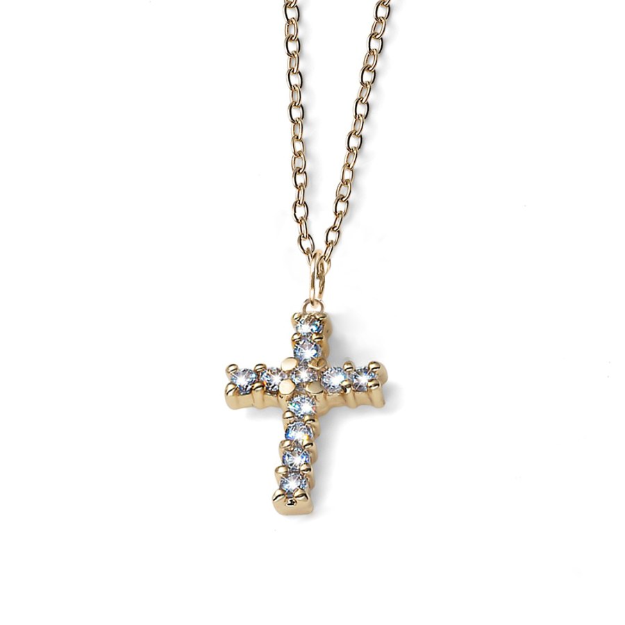 Oliver Weber Nadčasový pozlacený náhrdelník s křížkem People 12271G - Náhrdelníky