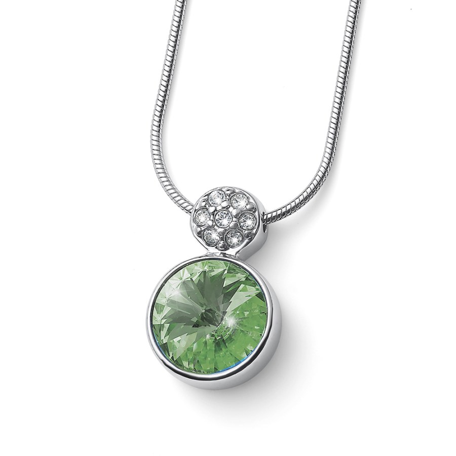 Oliver Weber Oslnivý náhrdelník s zeleným krystalem Wake 12267 214 - Náhrdelníky