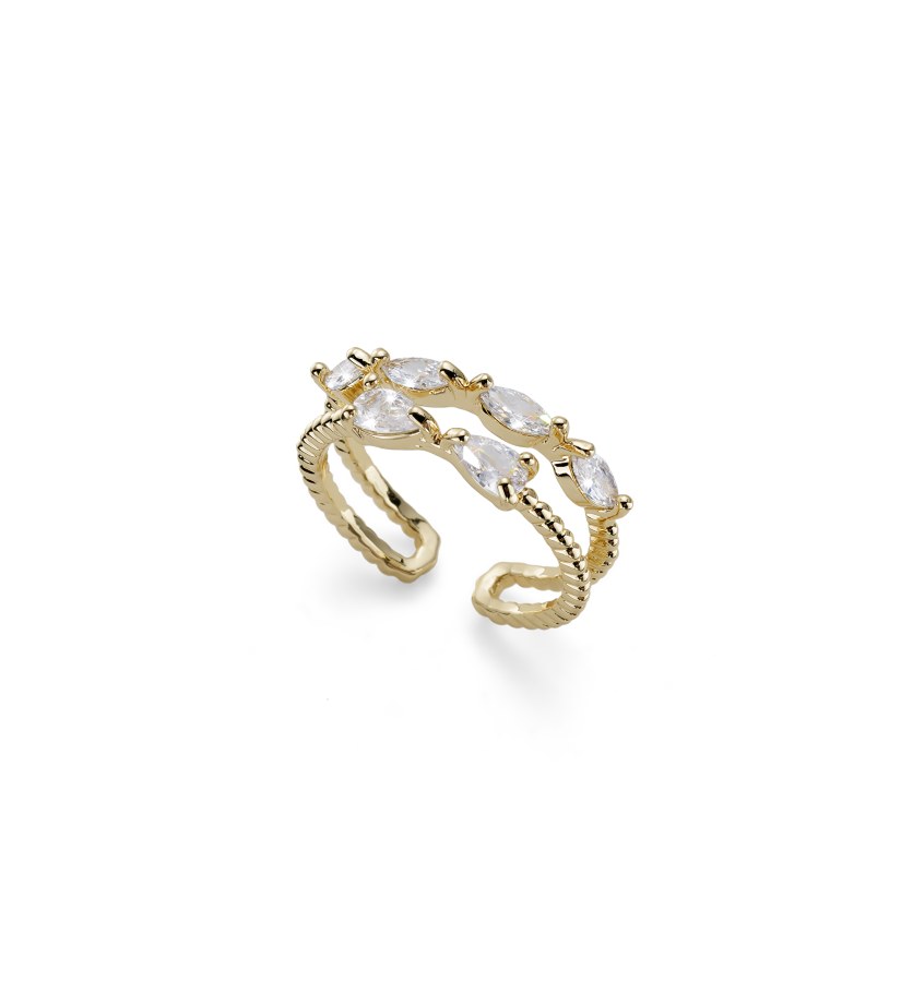 Oliver Weber Půvabný pozlacený prsten Rapunzel 41214G M (53 - 55 mm) - Prsteny Otevřené prsteny