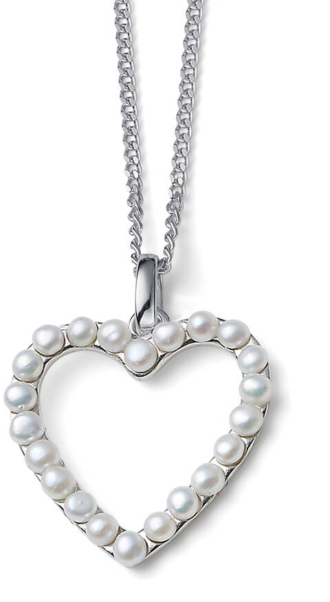 Oliver Weber Romantický stříbrný náhrdelník Srdce z perel Dive Pearl 61172 (řetízek, přívěsek) - Náhrdelníky