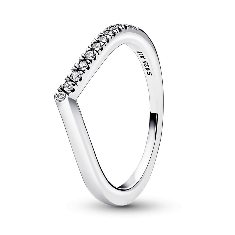 Pandora Jemný stříbrný prsten se zirkony Timeless 192394C01 50 mm - Prsteny Prsteny s kamínkem