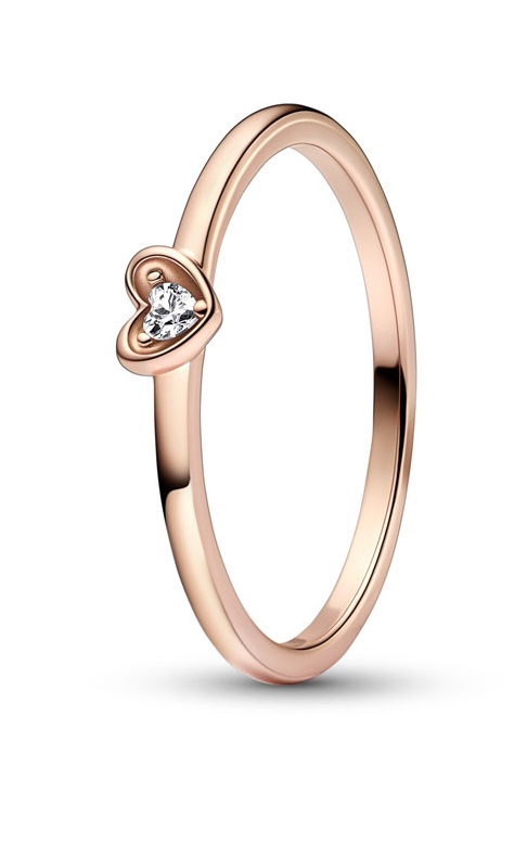 Pandora Nádherný bronzový prsten se zirkonem Rose 182495C01 50 mm - Prsteny Prsteny bez kamínku