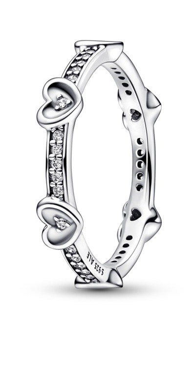 Pandora Romantický stříbrný prsten s kubickými zirkony Moments 192496C01 50 mm - Prsteny Prsteny s kamínkem