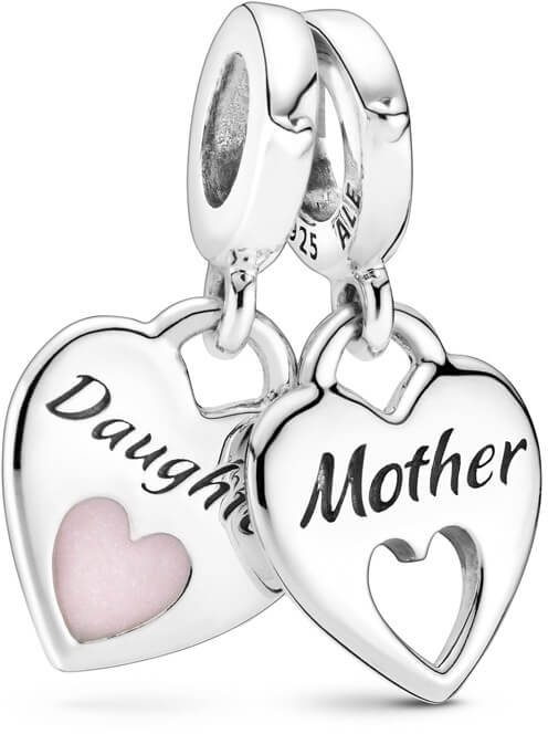 Pandora Srdíčkové přívěsky Matka a dcera Double Heart 799187C01 - Přívěsky a korálky