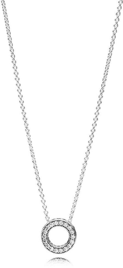 Pandora Stříbrný náhrdelník s třpytivým přívěskem 397436CZ-45 (řetízek, přívěsek)