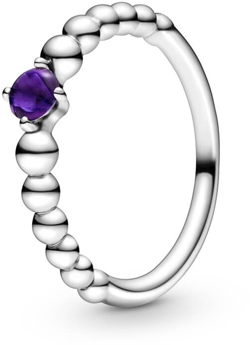 Pandora Stříbrný prsten pro ženy narozené v únoru 198867C03 54 mm - Prsteny Prsteny s kamínkem
