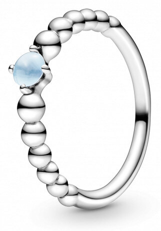 Pandora Stříbrný prsten pro ženy narozené v prosinci 198867C07 50 mm - Prsteny Prsteny s kamínkem