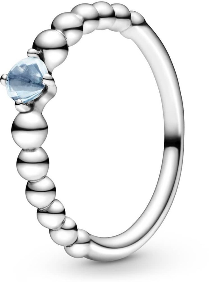 Pandora Stříbrný prsten pro ženy narozené v březnu 198867C01 56 mm - Prsteny Prsteny s kamínkem