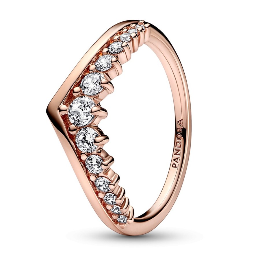 Pandora Třpytivý bronzový prsten Rose Timeless 182320C01 50 mm - Prsteny Prsteny s kamínkem
