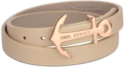 Paul Hewitt Dvojitý kožený náramek s bronzovou kotvou PH-WB-R-22 37,5 cm