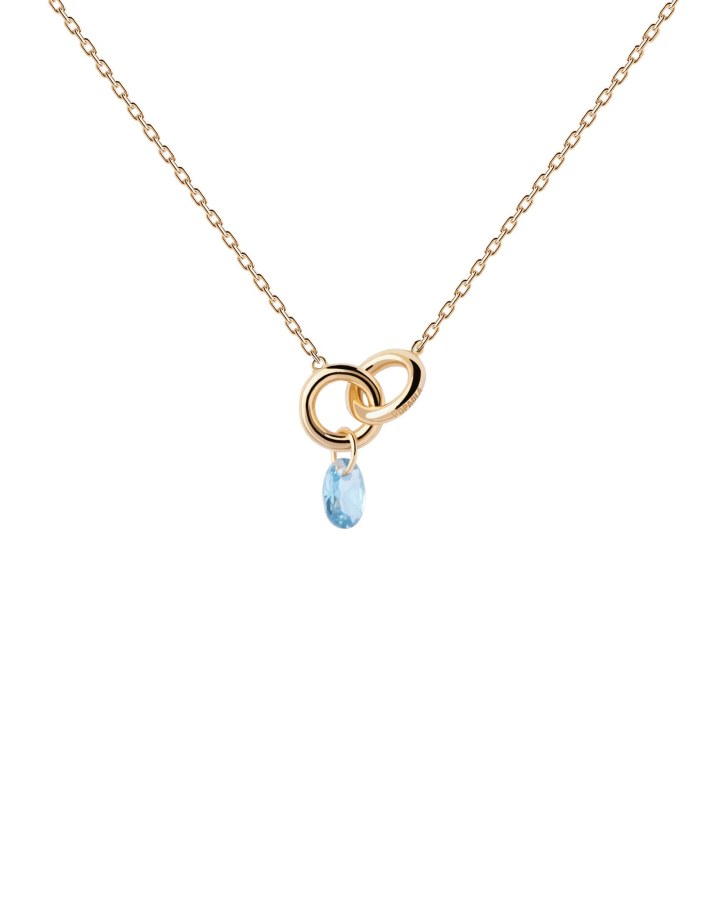 PDPAOLA Krásný pozlacený náhrdelník Blue Lily CO01-842-U - Náhrdelníky