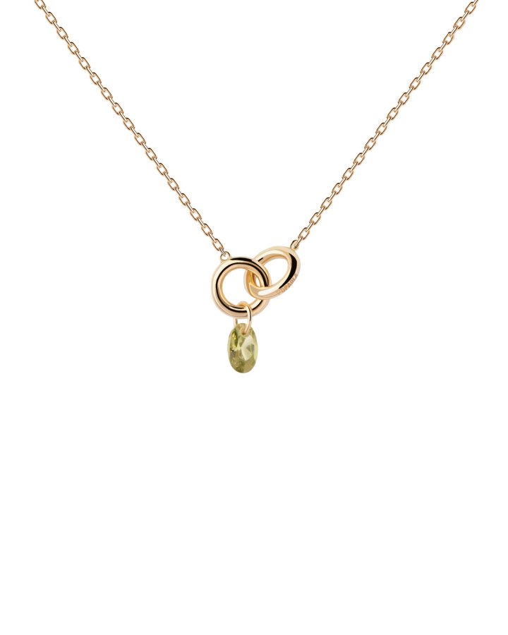 PDPAOLA Krásný pozlacený náhrdelník Green Lily CO01-845-U - Náhrdelníky