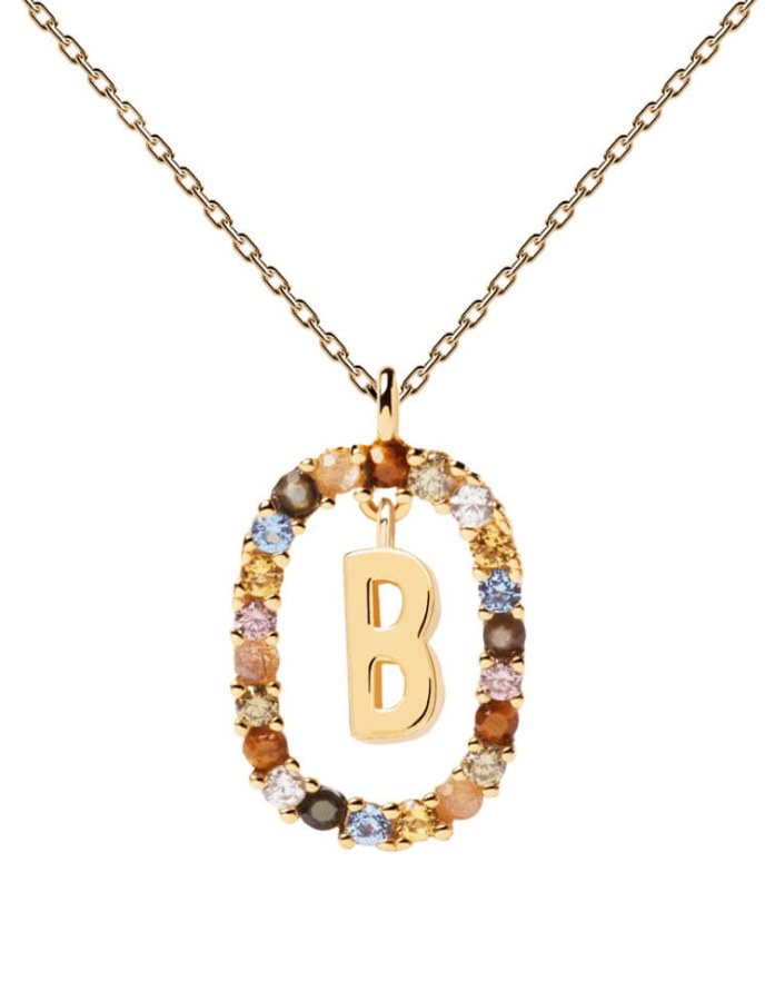 PDPAOLA Krásný pozlacený náhrdelník písmeno "B" LETTERS CO01-261-U (řetízek, přívěsek) - Náhrdelníky