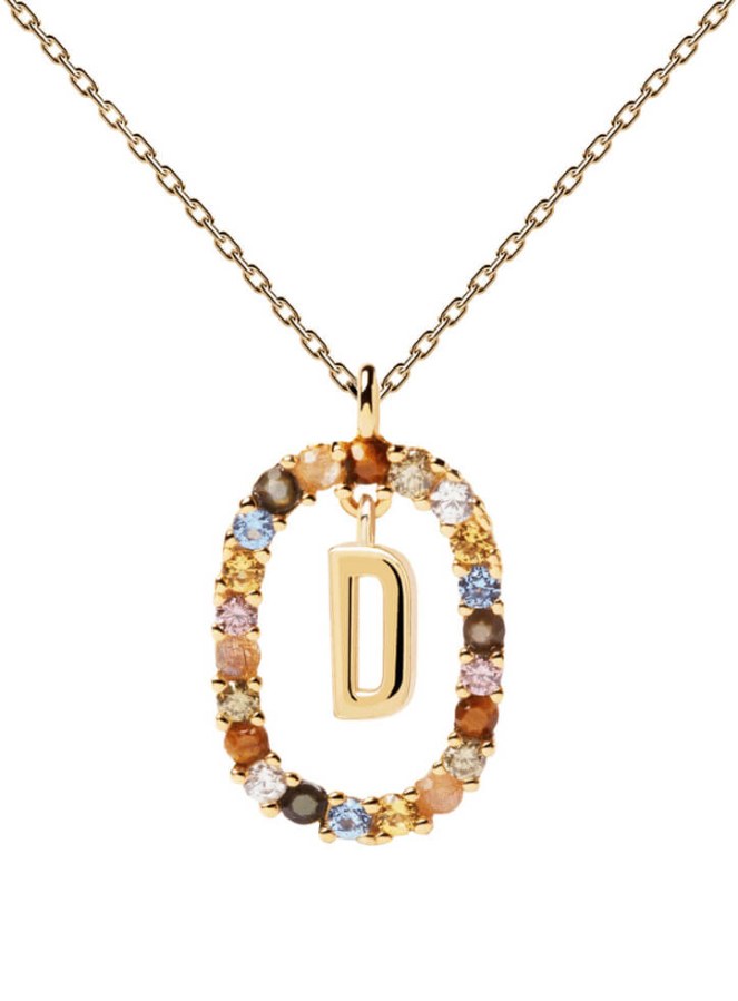 PDPAOLA Krásný pozlacený náhrdelník písmeno "D" LETTERS CO01-263-U (řetízek, přívěsek) - Náhrdelníky
