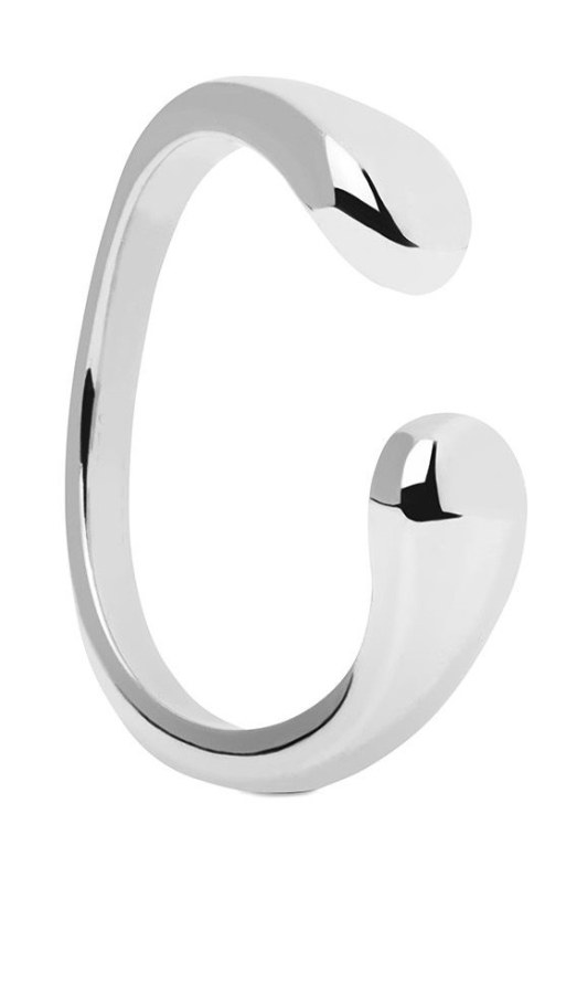 PDPAOLA Otevřený minimalistický prsten ze stříbra CRUSH Silver AN02-903 48 mm - Prsteny Prsteny bez kamínku