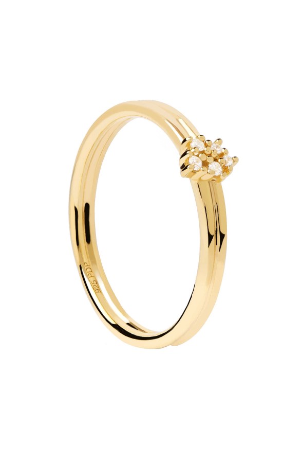 PDPAOLA Půvabný pozlacený prsten se zirkony NOVA Gold AN01-615 50 mm - Prsteny Prsteny s kamínkem