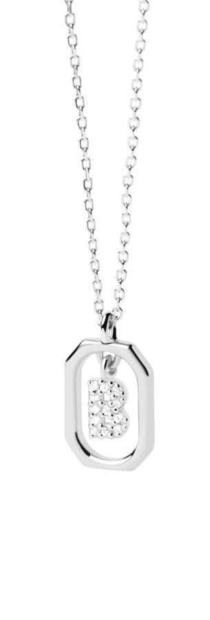 PDPAOLA Půvabný stříbrný náhrdelník písmeno "B" LETTERS CO02-513-U (řetízek, přívěsek) - Náhrdelníky