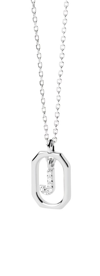 PDPAOLA Půvabný stříbrný náhrdelník písmeno "J" LETTERS CO02-521-U (řetízek, přívěsek) - Náhrdelníky