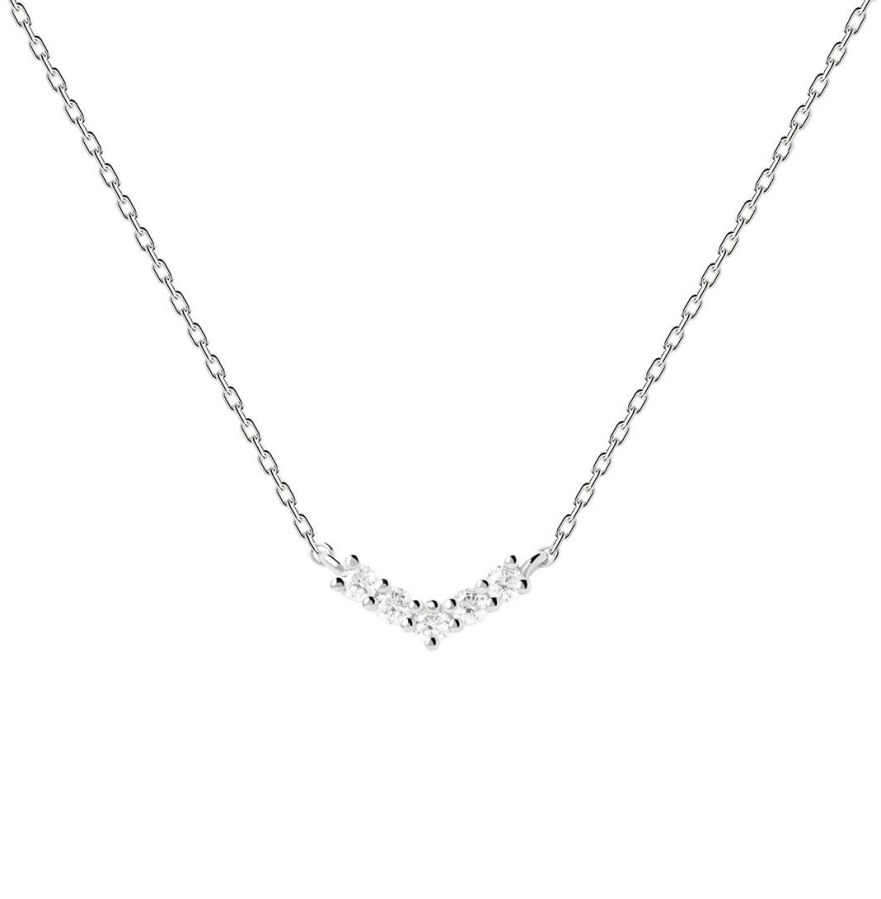 PDPAOLA Romantický stříbrný náhrdelník MINI CROWN Silver CO02-485-U - Náhrdelníky