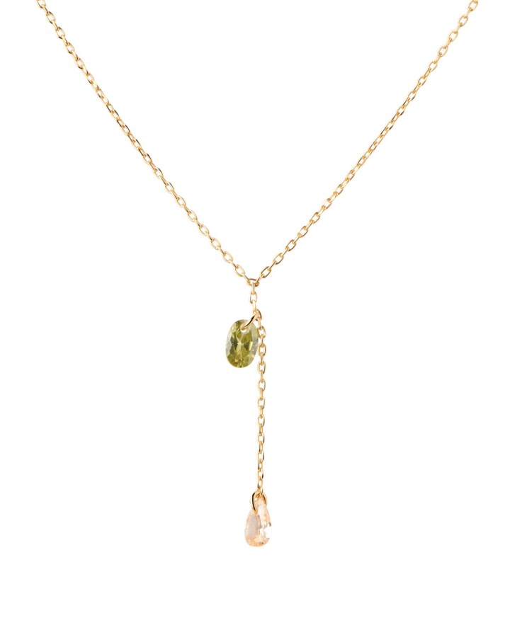 PDPAOLA Slušivý pozlacený náhrdelník Linda Colors CO01-863-U - Náhrdelníky