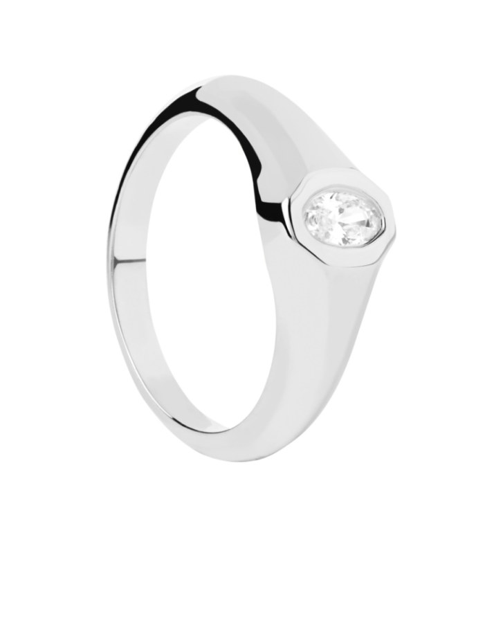 PDPAOLA Výrazný stříbrný prsten Karry Essentials AN02-A03 50 mm - Prsteny Prsteny s kamínkem