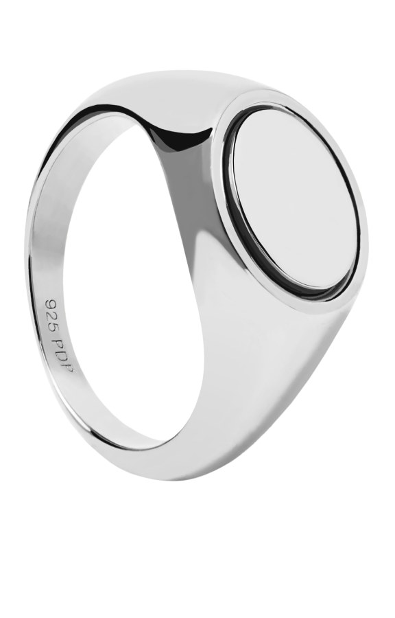 PDPAOLA Výrazný stříbrný prsten STAMP Silver AN02-628 52 mm - Prsteny Prsteny bez kamínku