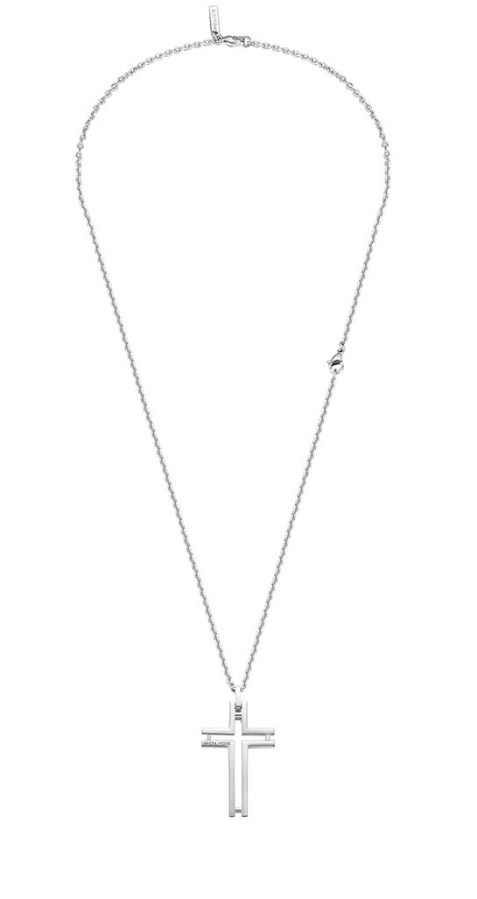 Police Pánský ocelový náhrdelník s křížkem Framed PEAGN0005305