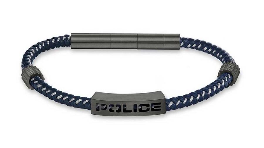 Police Stylový pánský náramek z modré kůže Assault PEAGB0034901 - Náramky Kožené náramky