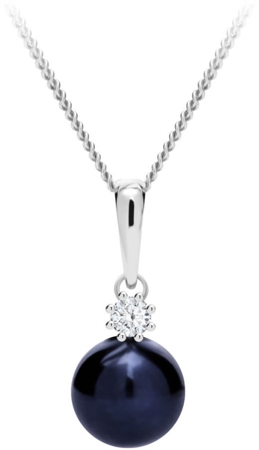 Preciosa Dechberoucí stříbrný náhrdelník Tonga s pravou říční perlou a kubickou zirkonií Preciosa 5311 20 (řetízek, přívěsek) - Náhrdelníky