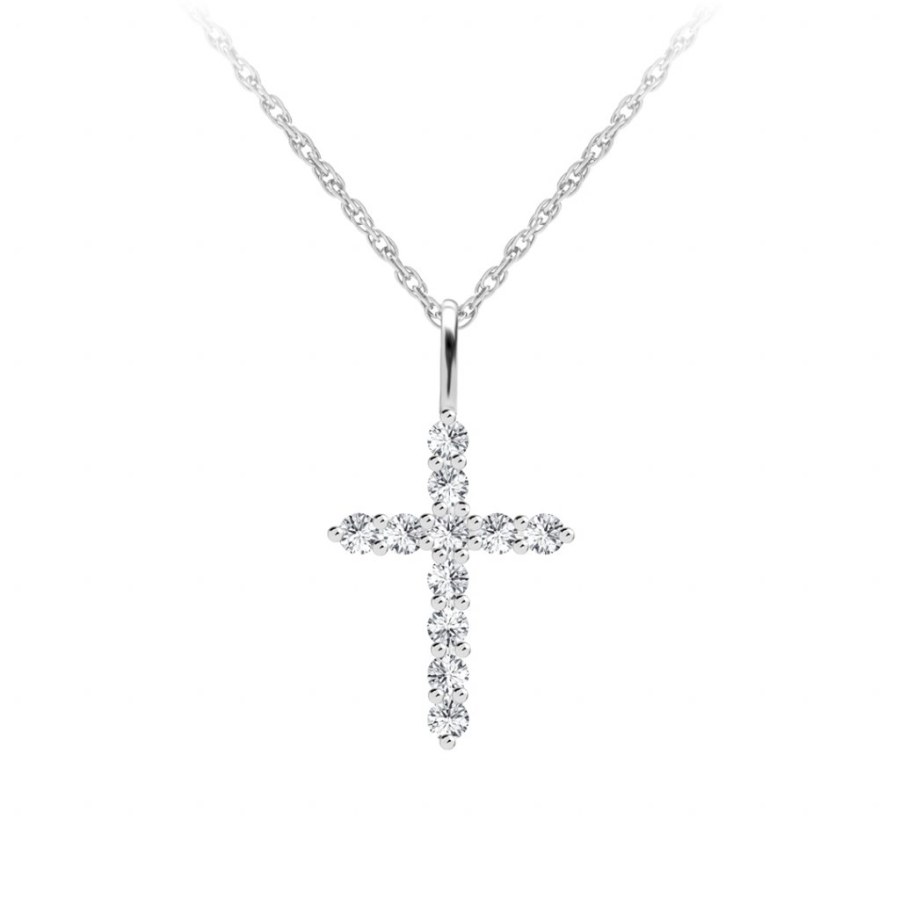 Preciosa Designový stříbrný náhrdelník Tender Cross s kubickou zirkonií Preciosa 5332 00 - Náhrdelníky