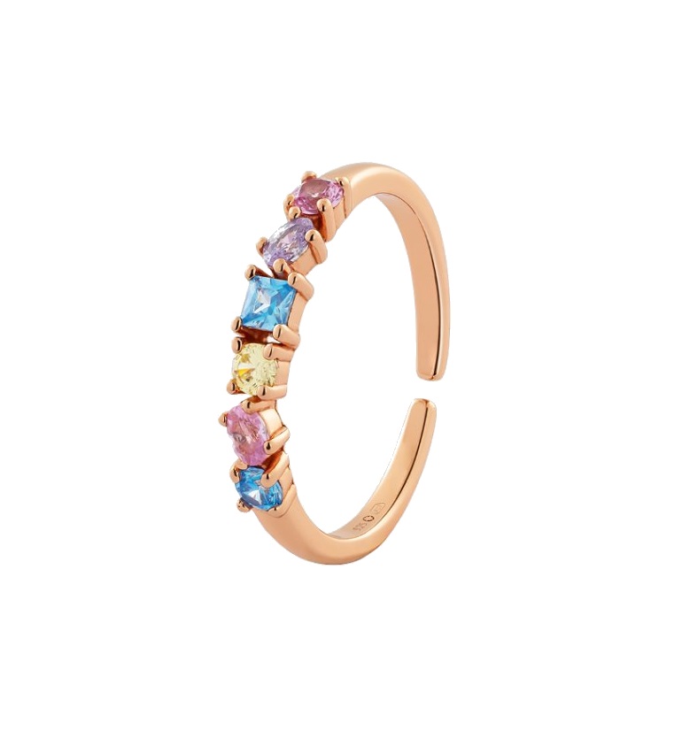 Preciosa Hravý pozlacený prsten Valencia s kubickou zirkonií 5369P70 L (56 - 59 mm) - Prsteny Prsteny s kamínkem
