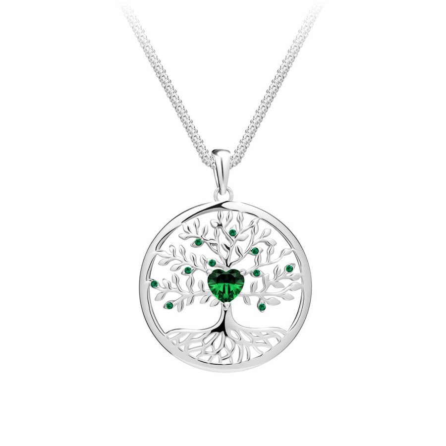 Preciosa Krásný stříbrný náhrdelník Strom života Sparkling Tree of Life 5329 66 (řetízek, přívěsek) - Náhrdelníky