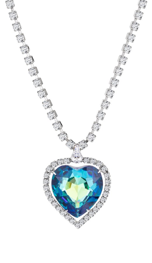 Preciosa Nádherný náhrdelník modré srdce s českým křišťálem 2025 46 - Náhrdelníky