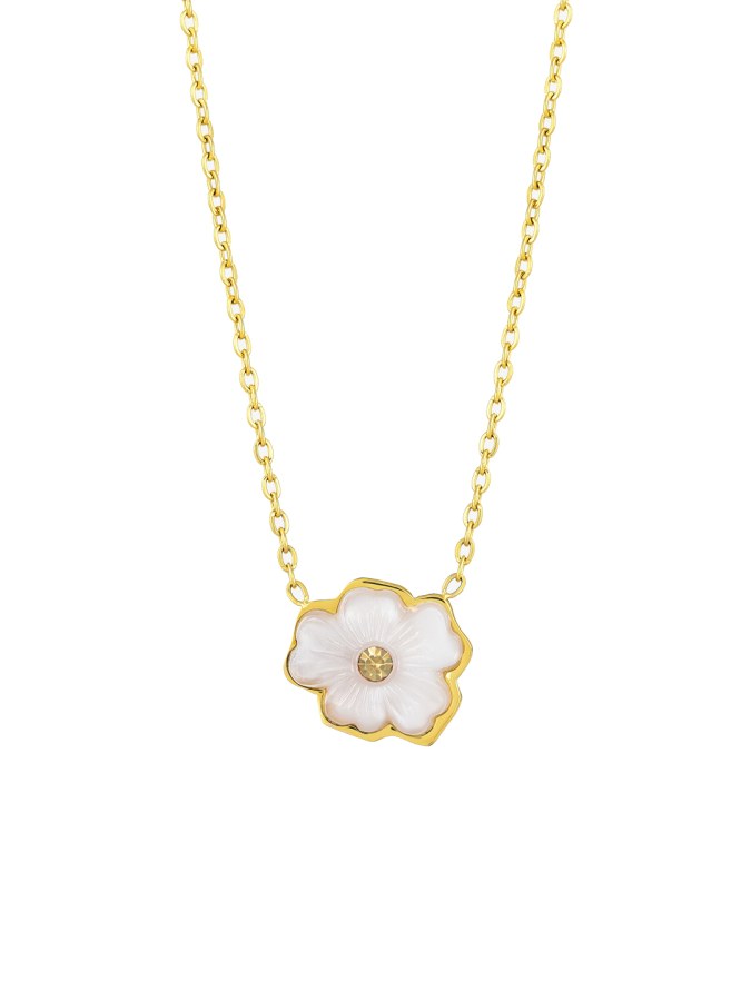 Preciosa Něžný pozlacený náhrdelník s květinou Verona 7453Y00