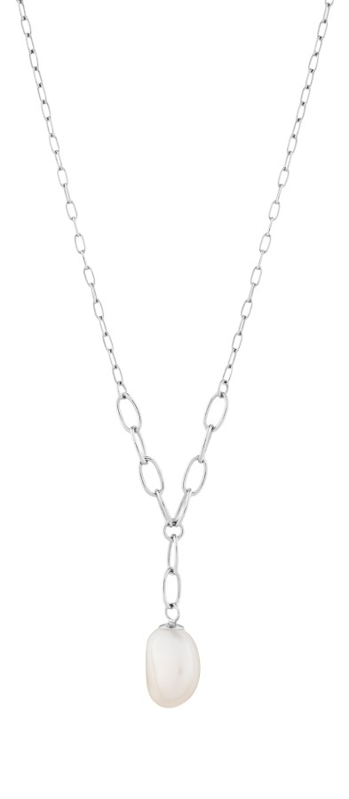 Preciosa Něžný stříbrný náhrdelník s pravou perlou Pearl Heart 5356 01 - Náhrdelníky