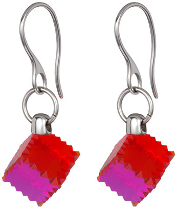 Preciosa Ocelové náušnice s červeným krystalem Jaclyn 7263 57 - Náušnice Visací náušnice