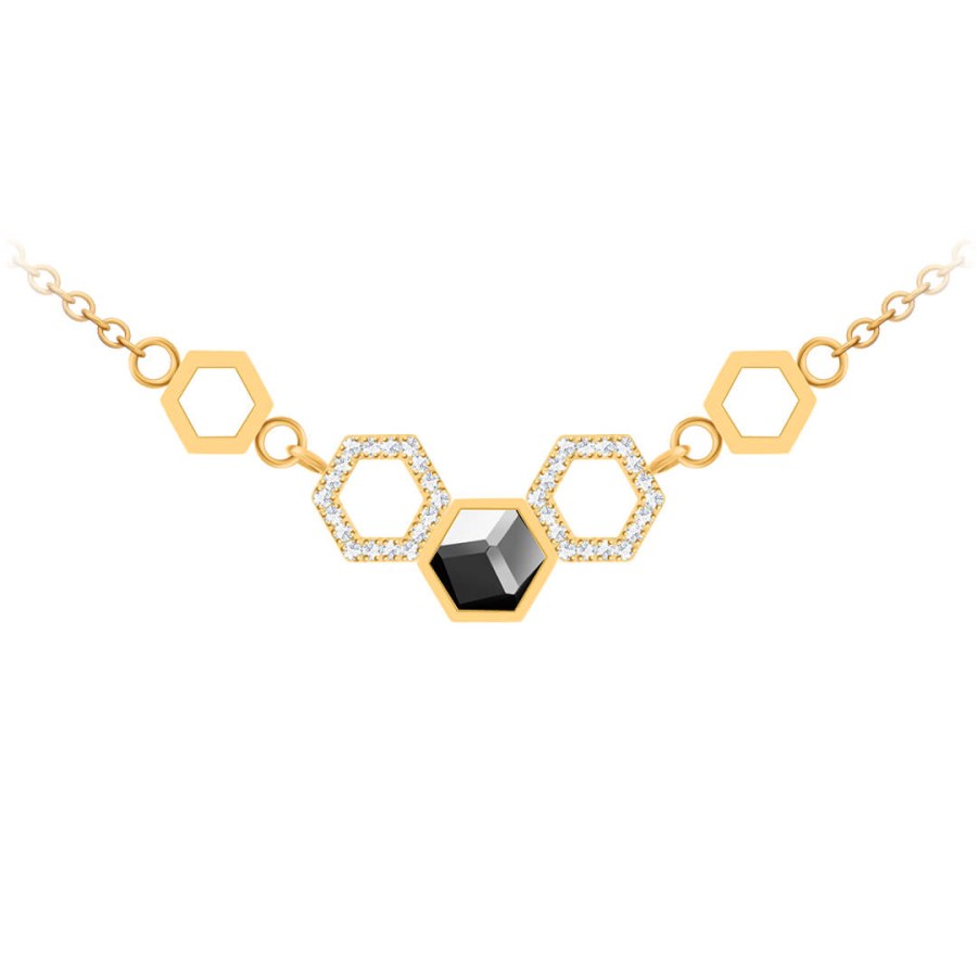 Preciosa Ocelový náhrdelník s křišťálem Honeygon 7382Y48 - Náhrdelníky